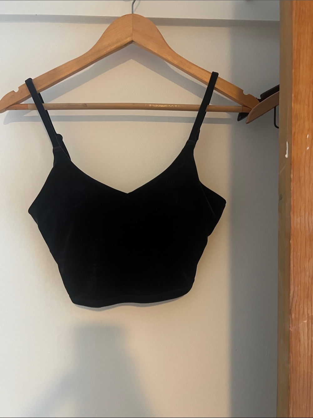Athleta excellent XS with pads soft velvety midnight blue black bra top NICE!